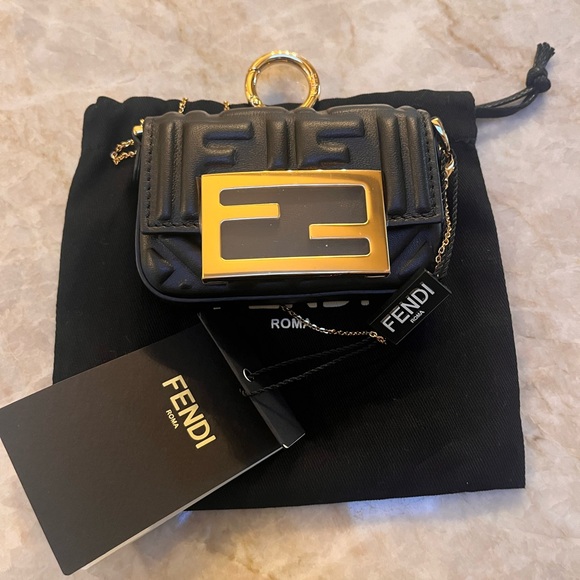 FENDI Nappa Matisse FF Embossed Nano Baguette - Picture 7 of 7